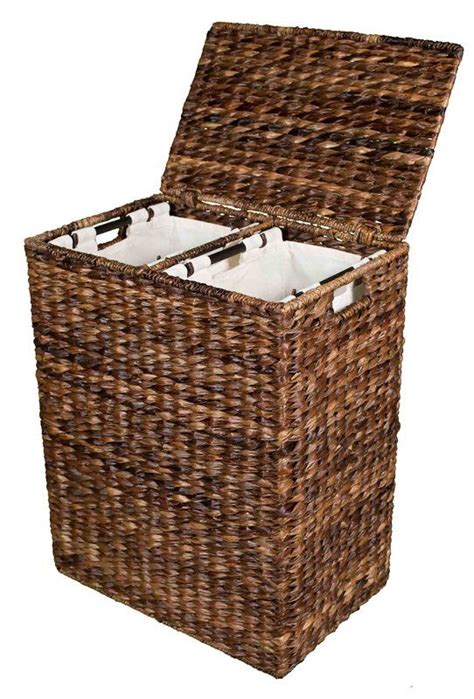 divided wicker hamper.